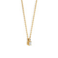 colgante solitario de 0,15 quilates con diamante talla esmeralda en oro amarillo