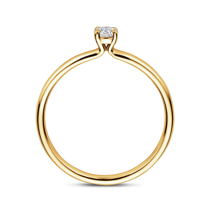 0.15 quilates anillo solitario con diamante talla redonda en oro amarillo