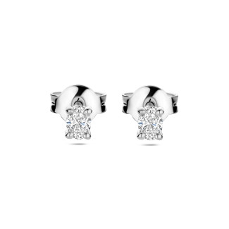 Novedades - 0.30 quilates pendientes solitario con diamantes talla oval en oro blanco