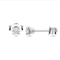 0.30 quilates pendientes solitarios con diamantes talla redonda en oro blanco