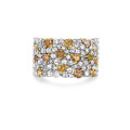 Pieza única – Anillo de cóctel de 2,95 quilates en oro amarillo y blanco