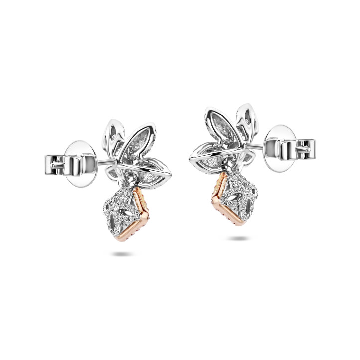 Pieza única – Pendientes con diamantes verdes de 3,37 quilates en oro blanco y rojo