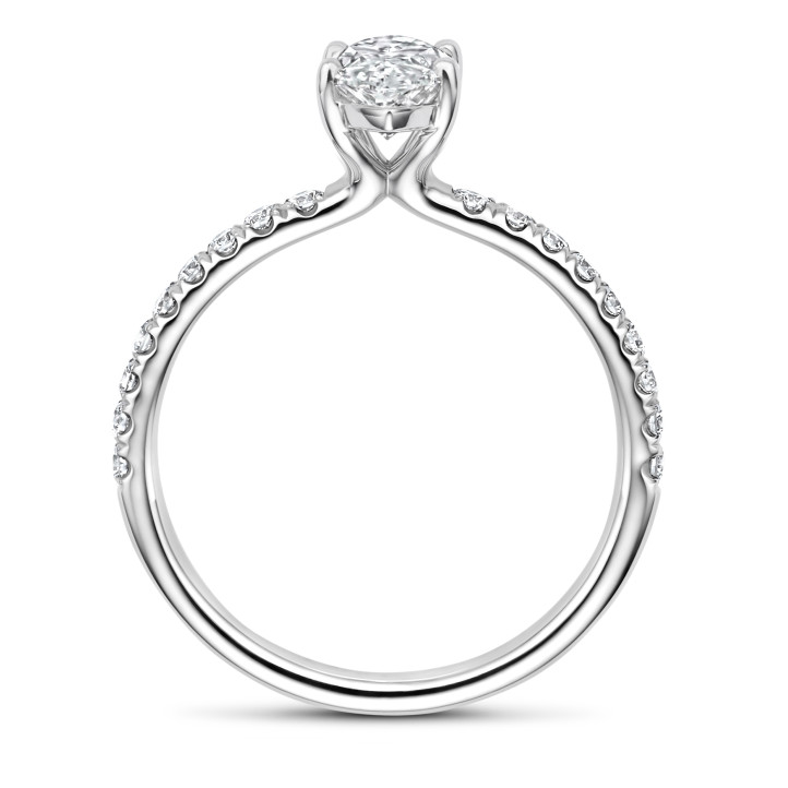 0.70 quilates anillo solitario en oro blanco con diamante en forma de marquesa