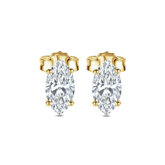 Pendientes - 2.00 quilates pendientes solitario diamante talla marquesa en oro amarillo