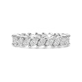 Anillo de eternidad completamente engastado de 1,75 quilates con diamantes talla marquesa en oro blanco