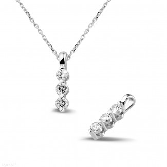 0.30 quilates trilogía colgante diamante en platino