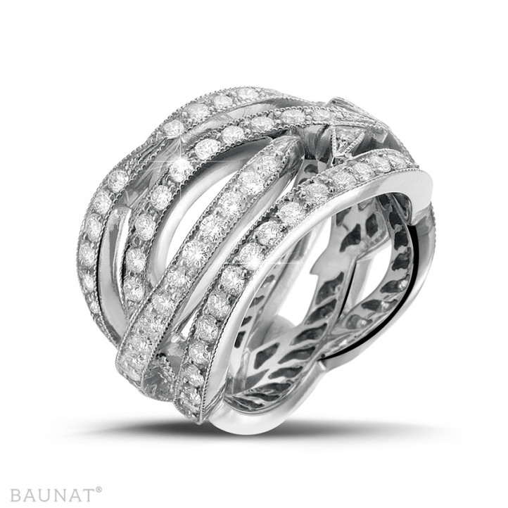 2.50 quilates anillo diamante diseño en platino