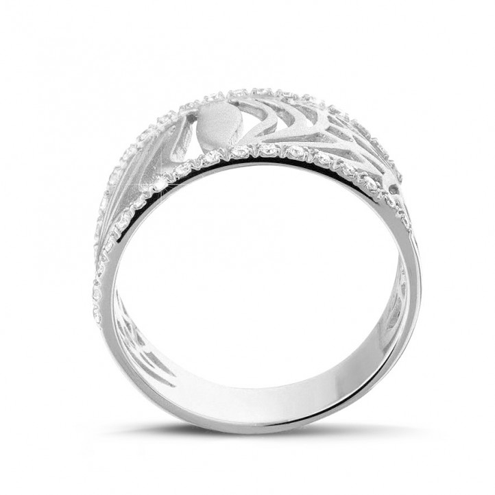 0.17 quilates anillo diamante diseño en oro blanco
