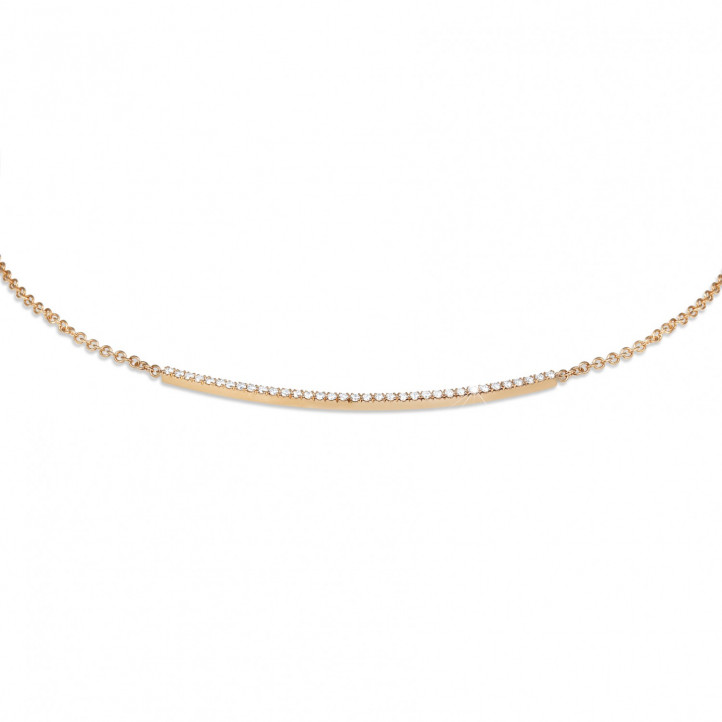0.30 quilates gargantilla fina diamante en oro rojo