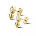 1.00 quilates pendientes diamantes en oro amarillo