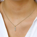 0.75 quilates trilogía colgante diamante en oro amarillo