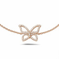 0.30 quilates pulsera mariposa diamante diseño en oro rojo