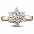 1.15 quilates anillo flor diamante en oro rojo