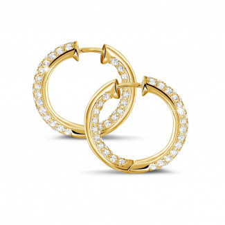 Joyería de boda - 2.15 quilates criollas (pendientes) diamantes en oro amarillo