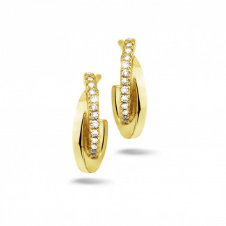 Pendientes - 0.20 quilates pendientes diamantes diseño en oro amarillo