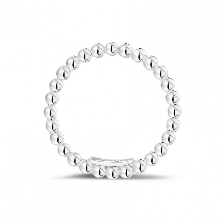 Anillo de combinación con bolitas en oro blanco