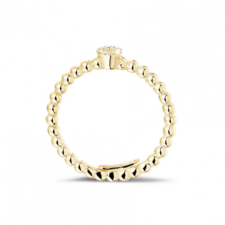 0.04 quilates anillo de diamantes de combinación con bolitas en oro amarillo