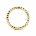 0.07 quilates anillo cuadros de diamantes de combinación en oro amarillo