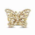 0.75 quilates anillo mariposa diseño diamante en oro amarillo