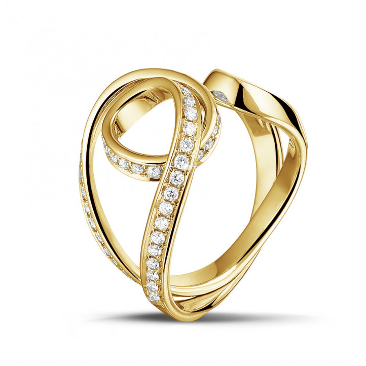 0.55 quilates anillo diamante diseño en oro amarillo