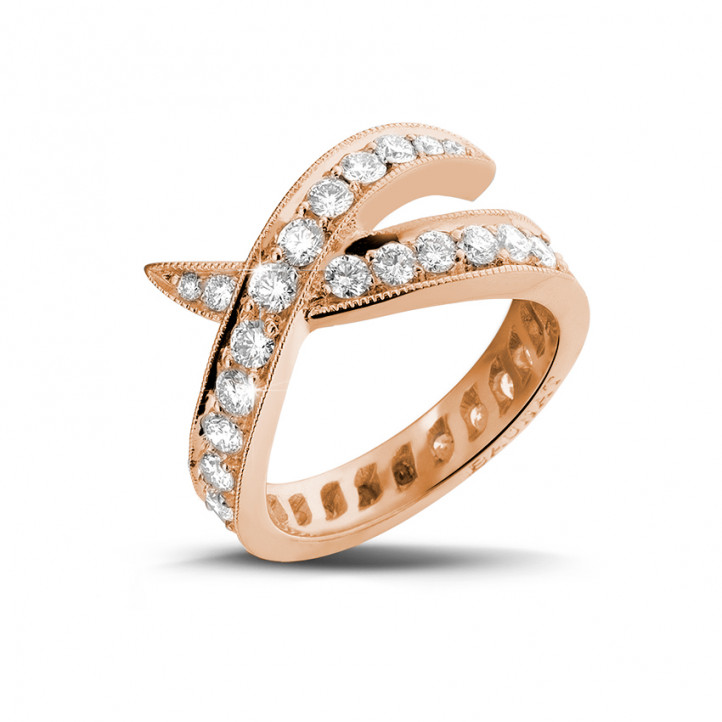 1.40 quilates anillo diamante diseño en oro rojo
