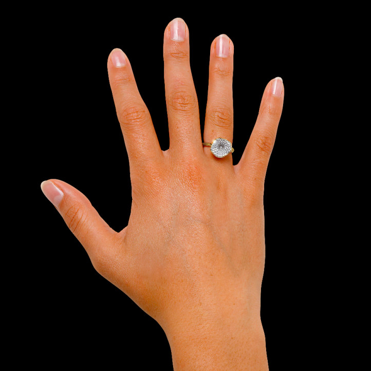 0.54 quilates anillo diamante diseño en oro amarillo