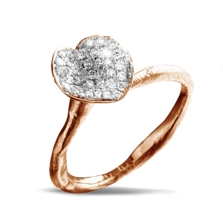 0.24 quilates anillo diamante diseño en oro rojo