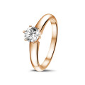 0.50 quilates anillo solitario diamante con 6 uñas en oro rojo