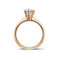 1.25 quilates anillo solitario diamante con 6 uñas en oro rojo