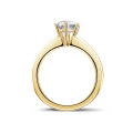 1.00 quilates anillo solitario diamante con 6 grapas en oro amarillo