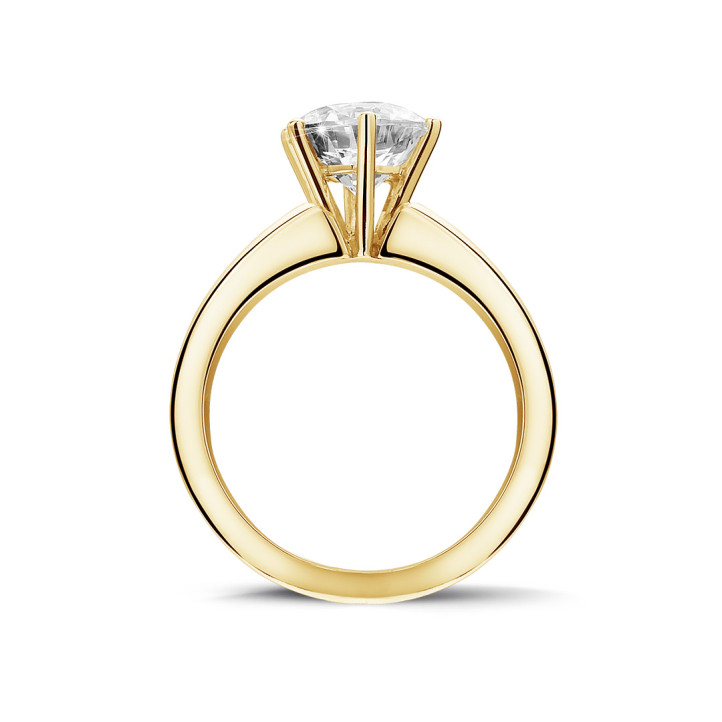 2.00 quilates anillo solitario diamante con 6 uñas en oro amarillo