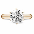 3.00 quilates anillo solitario diamante con 6 uñas en oro rojo