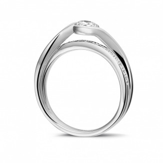 Anillos - 0.50 quilates anillo solitario de diamantes en platino