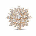 1.35 quilates anillo flor diamante en oro rojo