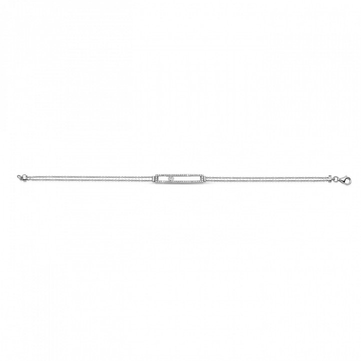 0.30 quilates pulsera en oro blanco con un diamante redondo flotante