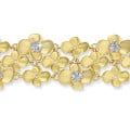 0.75 quilates pulsera diamante diseño flor en oro amarillo