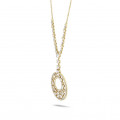 7.70 quilates gargantilla en oro amarillo con diamantes redondos, talla marquesa y forma de pera y de corazón
