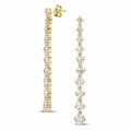 4.30 quilates pendientes degradé de diamantes en oro amarillo