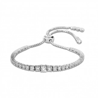 Pulseras - 1.50 quilates pulsera degradé de diamantes en oro blanco