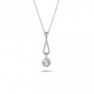 0.45 quilates gargantilla diamante en oro blanco