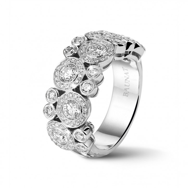1.80 quilates anillo diamante en oro blanco
