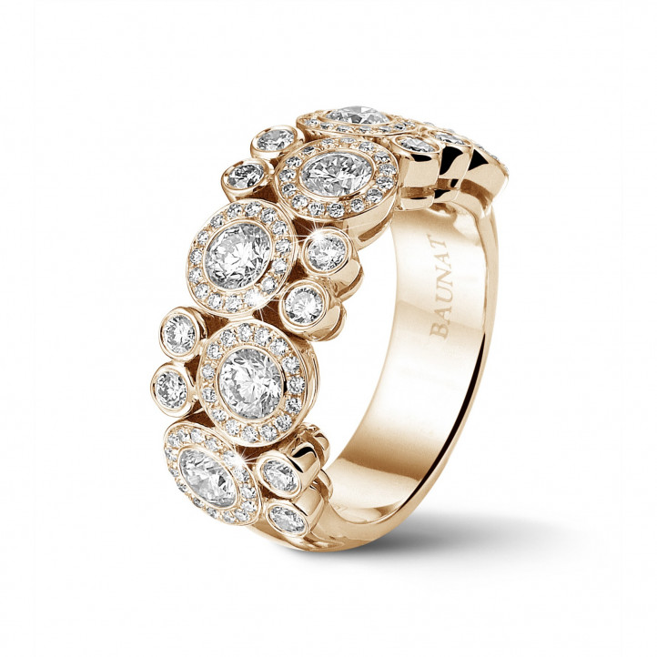 1.80 quilates anillo diamante en oro rojo