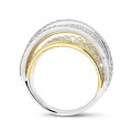 3.50 quilates anillo en oro amarillo y blanco con diamantes redondos