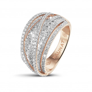 Anillos - 1.50 quilates anillo en oro rojo con diamantes redondos