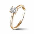 0.50 quilates anillo solitario en oro rojo con un diamante redondo y 4 uñas