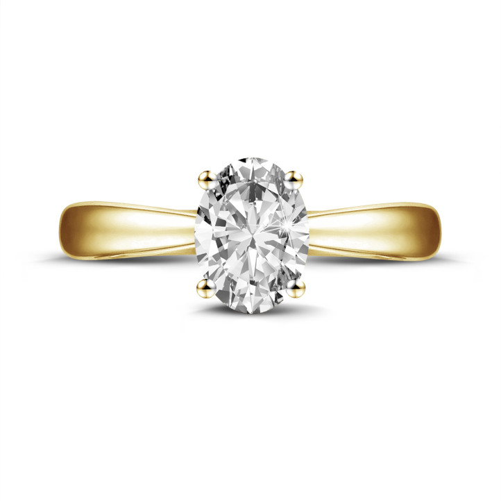 1.20 quilates anillo solitario en oro amarillo con un diamante ovalado