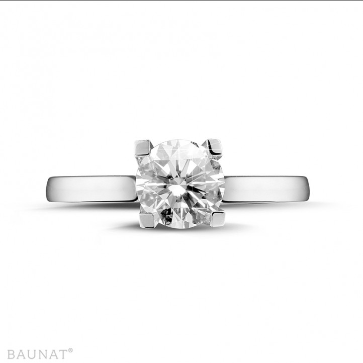 1.50  quilates anillo solitario diamante de oro blanco