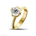 1.50 quilates anillo solitario diamante diseño en oro amarillo con ocho garras