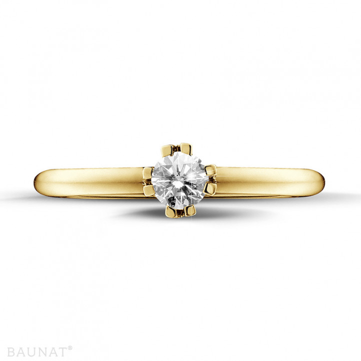 0.25 quilates anillo solitario diamante diseño en oro amarillo con ocho garras