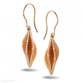 Pendientes - Venta exclusiva de stock de BAUNAT (sin 30 días de devolución) - 0.45 quilates pendientes diamantes diseño en oro rojo